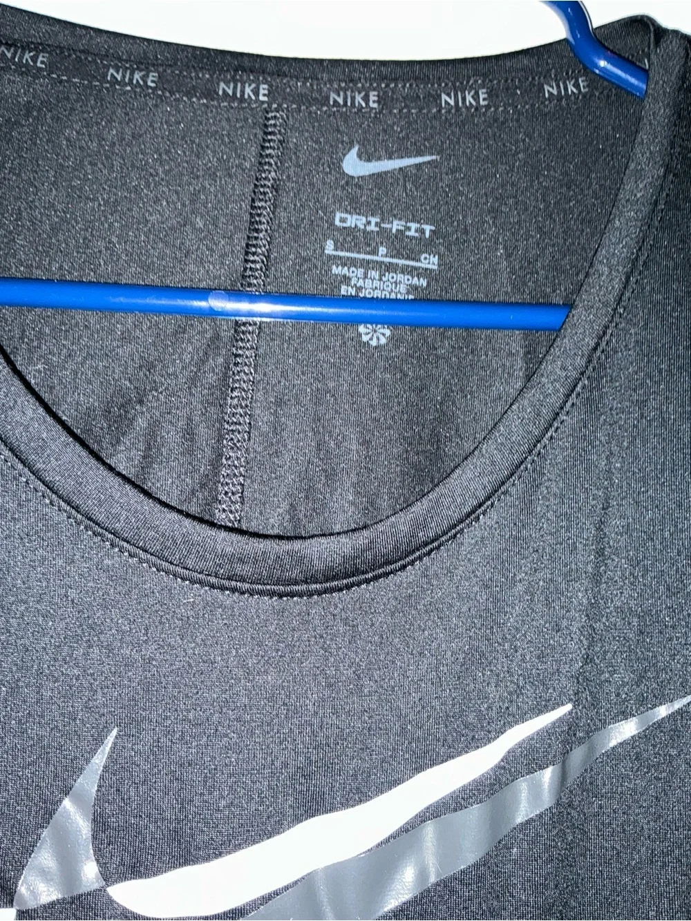 Nike Black Athletic Tee with Silver Swoosh